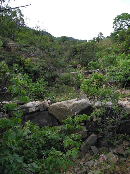 Die Bachverbauungen neun Jahre später nach der Regenzeit 2014